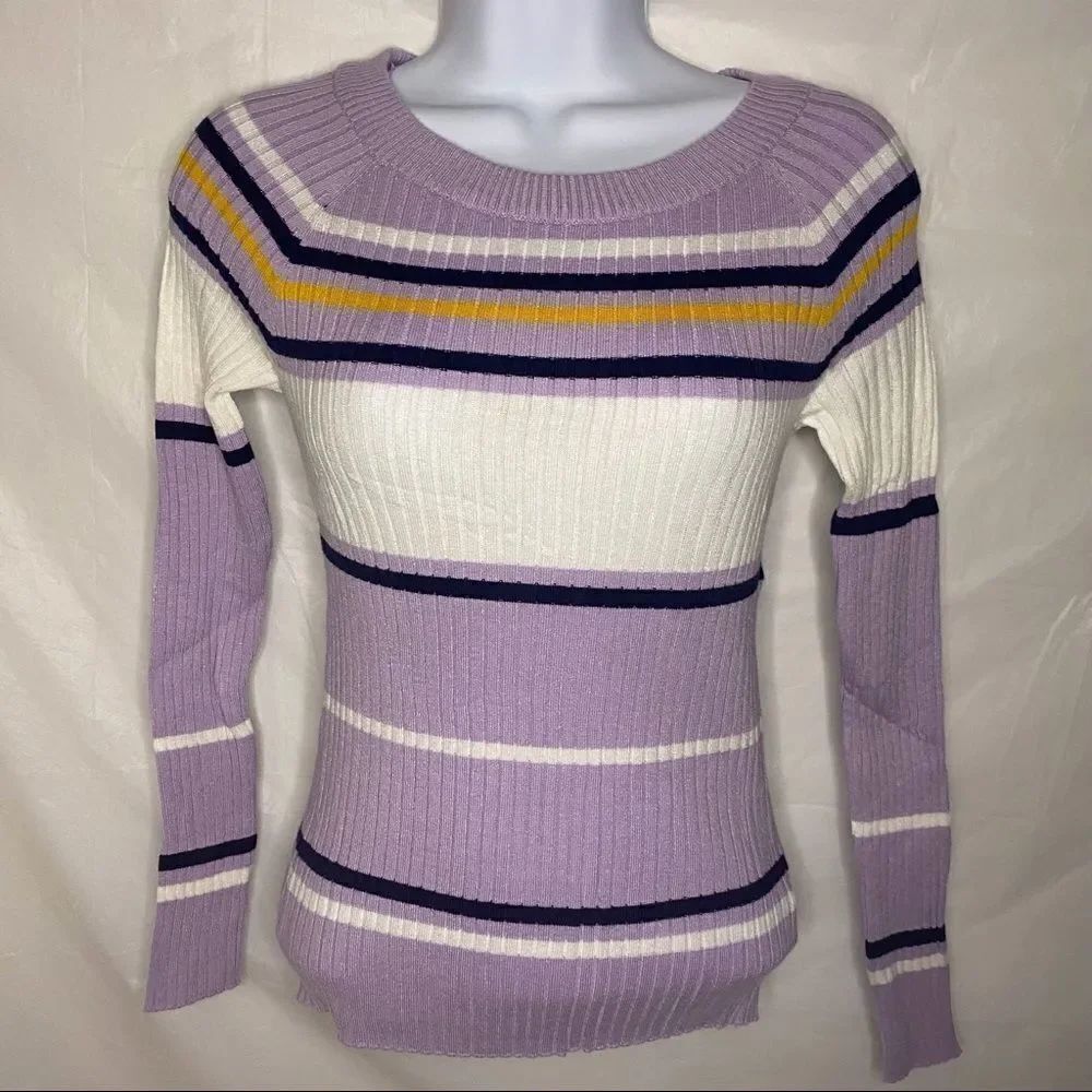 Ambiance Apparel Striped Sweater Size S